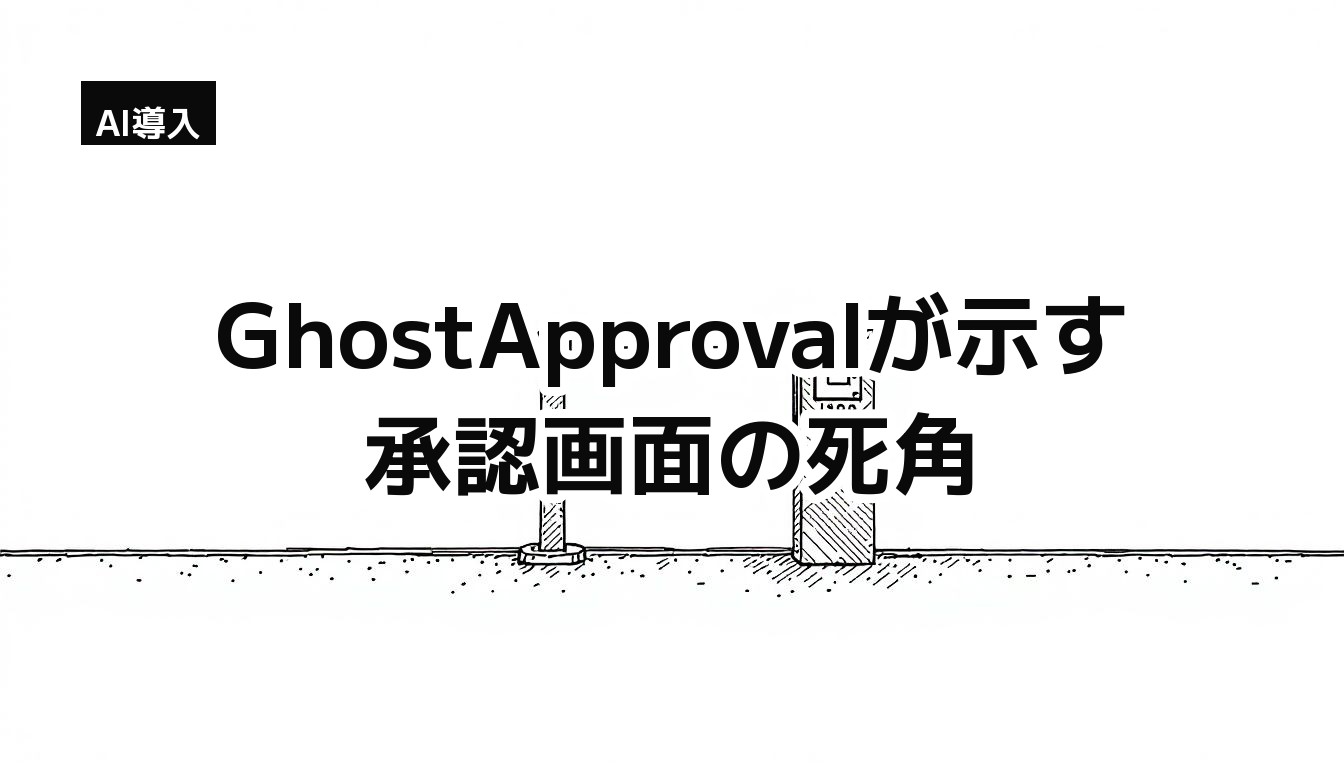白地に細い黒線で描かれた、腕木の上がった簡素なゲートバー1本のモノクロイラスト(承認ゲートの比喩)