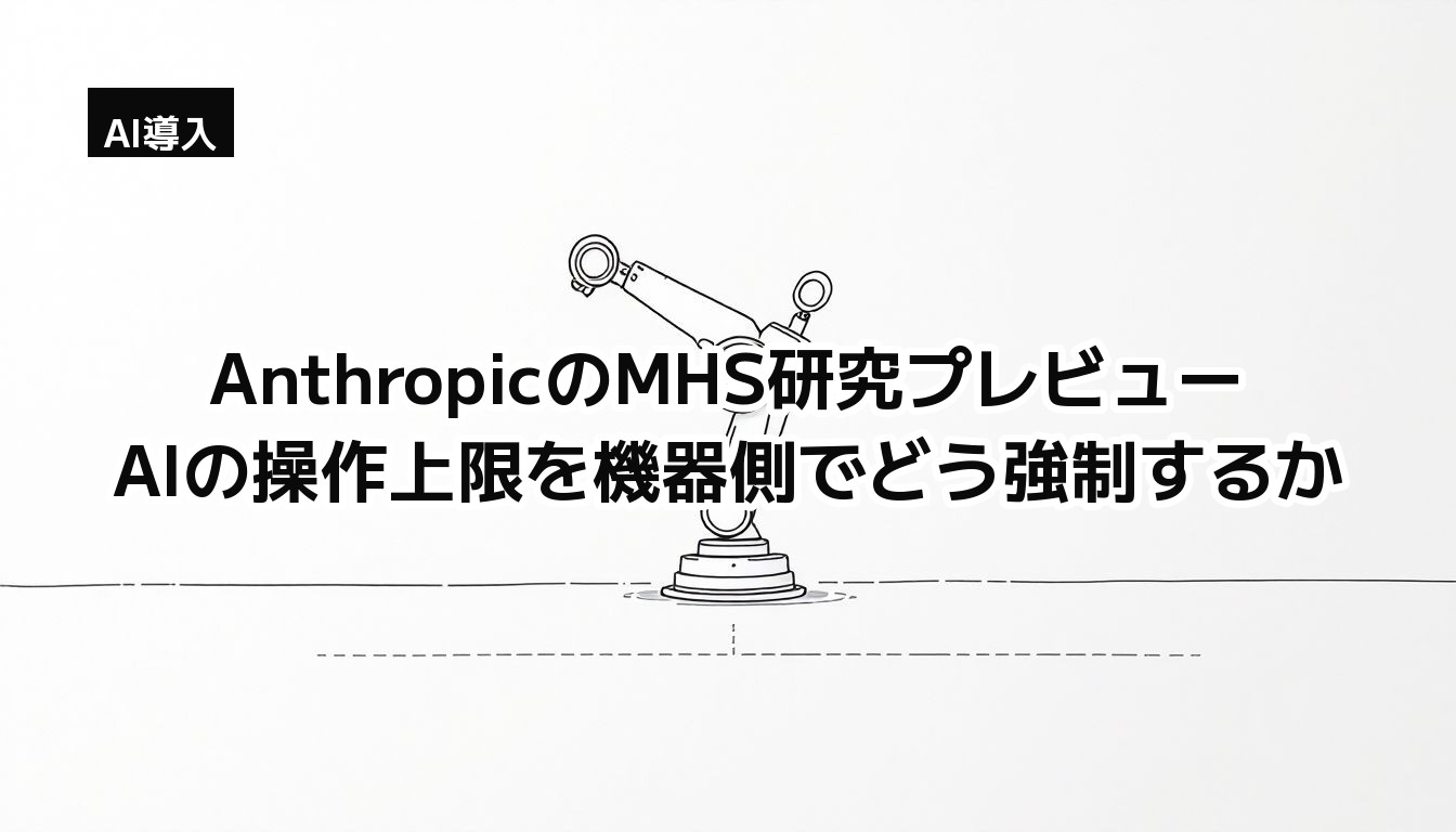 宙に浮くロボットアームが、点線の境界の内側にとどまっているモノクロイラスト(安全な操作範囲を機器側で強制することの比喩)